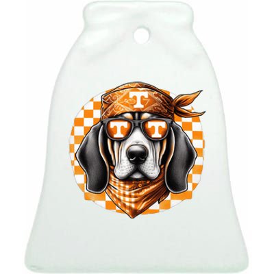 Orange Blooded Tennessee Hound Native Home Tn State Pride Ceramic Bell Ornament