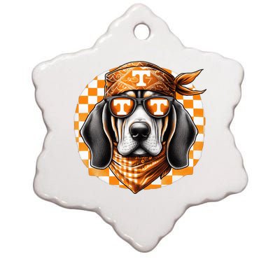 Orange Blooded Tennessee Hound Native Home Tn State Pride Ceramic Star Ornament