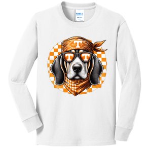 Orange Blooded Tennessee Hound Native Home Tn State Pride Kids Long Sleeve Shirt