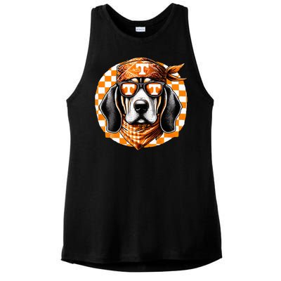 Orange Blooded Tennessee Hound Native Home Tn State Pride Ladies PosiCharge Tri-Blend Wicking Tank