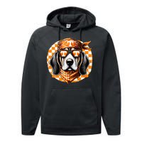 Orange Blooded Tennessee Hound Native Home Tn State Pride Performance Fleece Hoodie