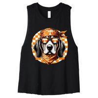 Orange Blooded Tennessee Hound Native Home Tn State Pride Women's Racerback Cropped Tank