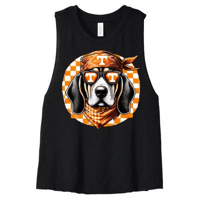 Orange Blooded Tennessee Hound Native Home Tn State Pride Women's Racerback Cropped Tank