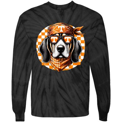 Orange Blooded Tennessee Hound Native Home Tn State Pride Tie-Dye Long Sleeve Shirt