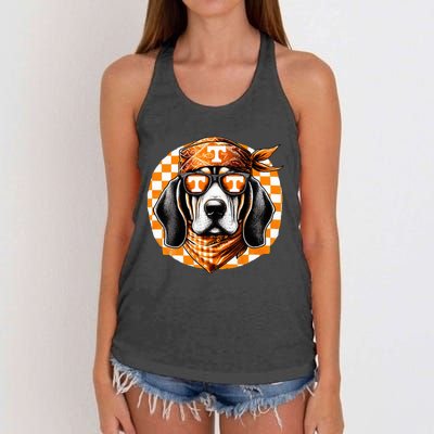 Orange Blooded Tennessee Hound Native Home Tn State Pride Women's Knotted Racerback Tank