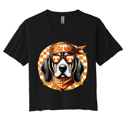 Orange Blooded Tennessee Hound Native Home Tn State Pride Women's Crop Top Tee