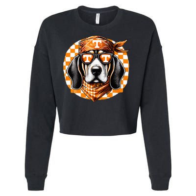 Orange Blooded Tennessee Hound Native Home Tn State Pride Cropped Pullover Crew