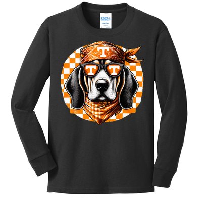 Orange Blooded Tennessee Hound Native Home Tn State Pride Kids Long Sleeve Shirt