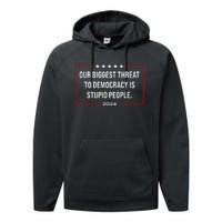 Our Biggest Threat To Democracy Is Stupid People Performance Fleece Hoodie