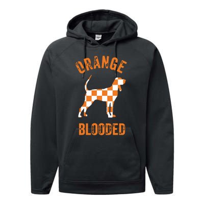 Orange Blooded Tennessee Hound Native Home Tn State Pride Performance Fleece Hoodie