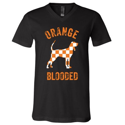 Orange Blooded Tennessee Hound Native Home Tn State Pride V-Neck T-Shirt