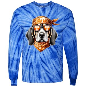 Orange Blooded Tennessee Hound Native Home Tn State Pride Tie-Dye Long Sleeve Shirt