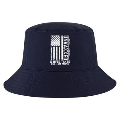 On Back Unvaxxed And Overtaxed Cool Comfort Performance Bucket Hat