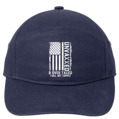 On Back Unvaxxed And Overtaxed 7-Panel Snapback Hat