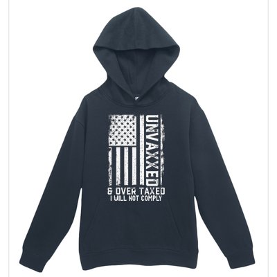 On Back Unvaxxed And Overtaxed Urban Pullover Hoodie