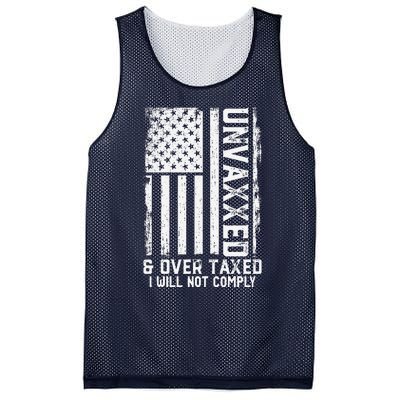 On Back Unvaxxed And Overtaxed Mesh Reversible Basketball Jersey Tank