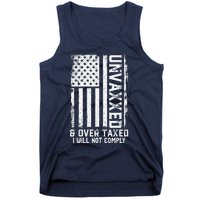 On Back Unvaxxed And Overtaxed Tank Top