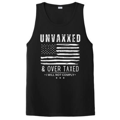 On Back Unvaxxed And Overtaxed PosiCharge Competitor Tank