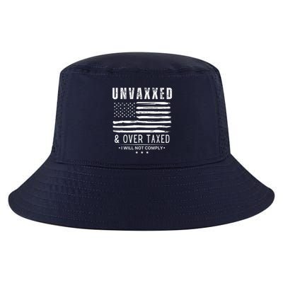 On Back Unvaxxed And Overtaxed Cool Comfort Performance Bucket Hat