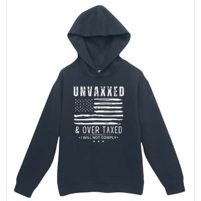 On Back Unvaxxed And Overtaxed Urban Pullover Hoodie