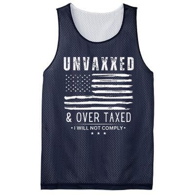 On Back Unvaxxed And Overtaxed Mesh Reversible Basketball Jersey Tank