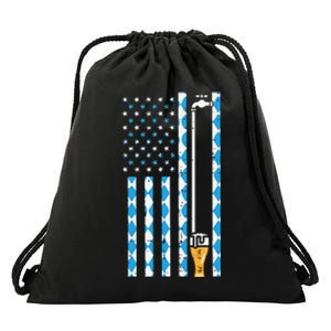 Oktoberfest Bavarian Us Flag German Costume Drawstring Bag