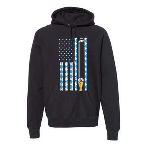 Oktoberfest Bavarian Us Flag German Costume Premium Hoodie