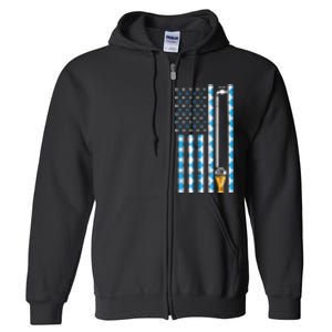 Oktoberfest Bavarian Us Flag German Costume Full Zip Hoodie