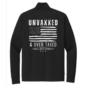 ( On Back ) Unvaxxed And Overtaxed Stretch Full-Zip Cadet Jacket