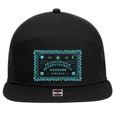 Ouija Board Vintage Goth Spirit Gothic Board Witch Wiccan Tarot Witchcraft 7 Panel Mesh Trucker Snapback Hat