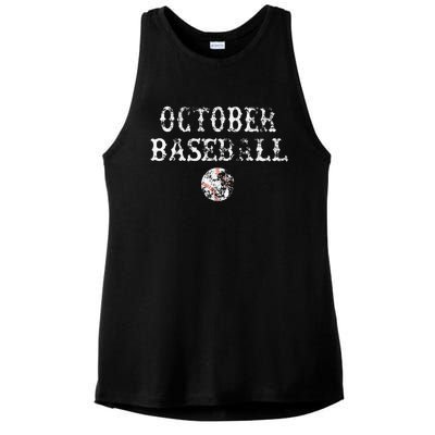 October Baseball Vintage Playoff Ladies PosiCharge Tri-Blend Wicking Tank