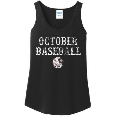 October Baseball Vintage Playoff Ladies Essential Tank