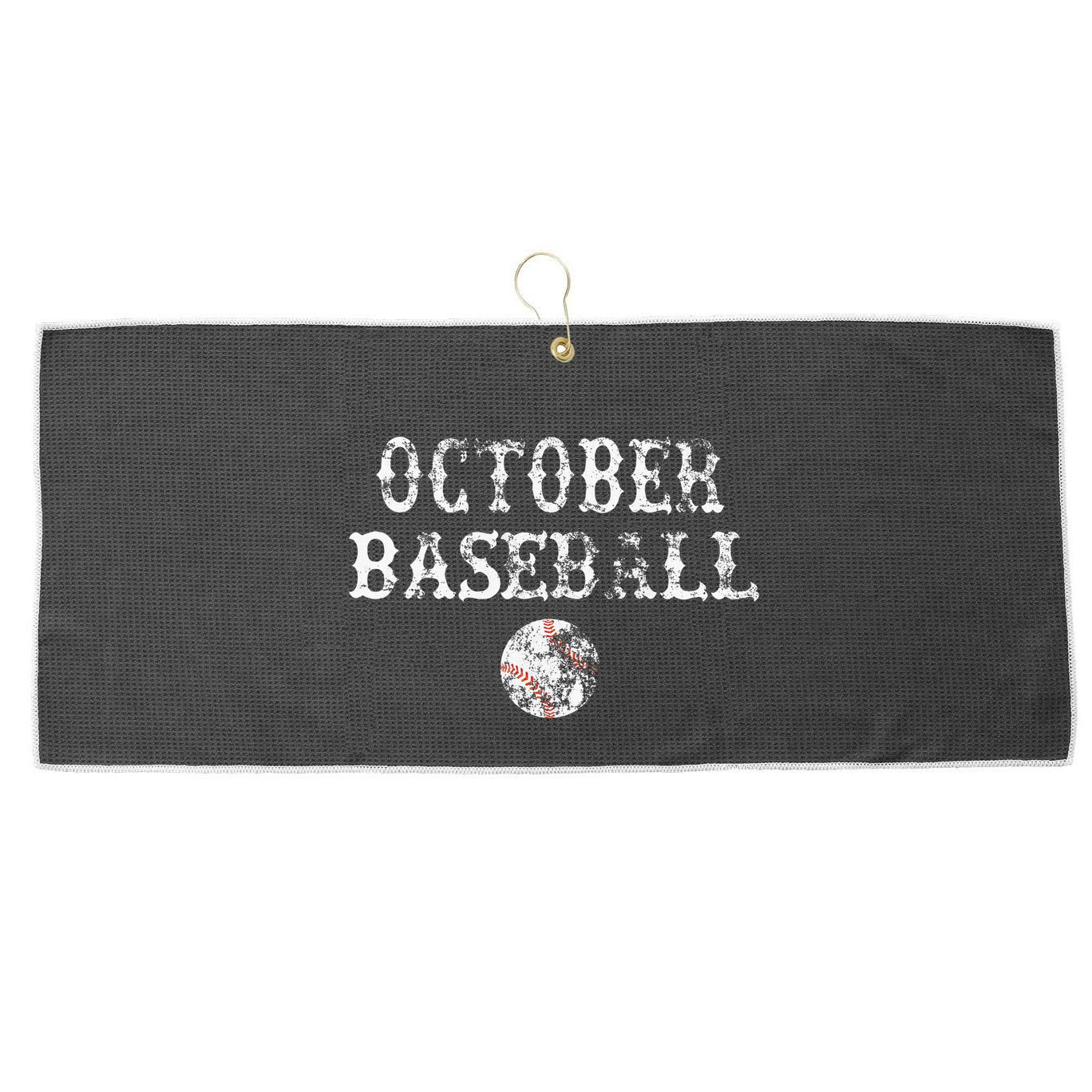 October Baseball Vintage Playoff Large Microfiber Waffle Golf Towel