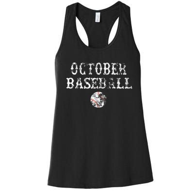 October Baseball Vintage Playoff Women's Racerback Tank