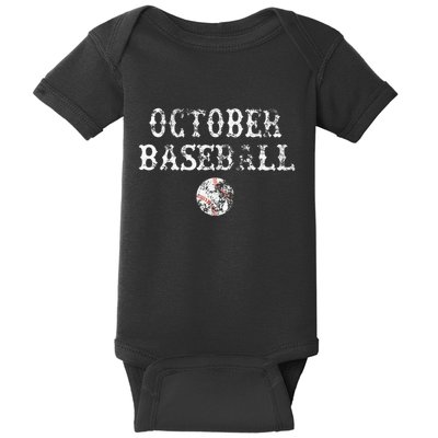 October Baseball Vintage Playoff Baby Bodysuit