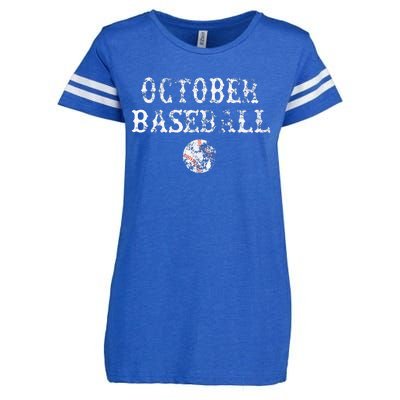 October Baseball Vintage Playoff Enza Ladies Jersey Football T-Shirt