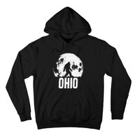 Ohio Bigfoot Vintage Full Moon Retro Squatch State Pride Hoodie