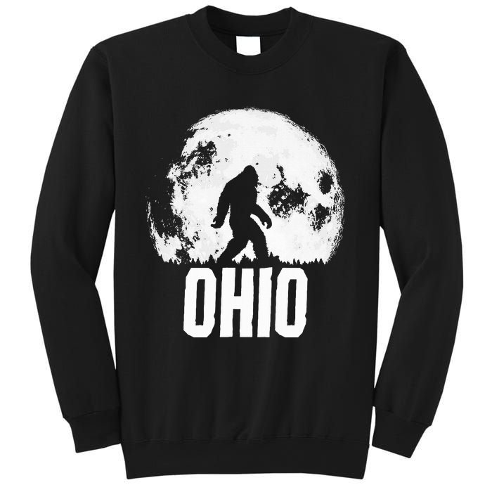 Ohio Bigfoot Vintage Full Moon Retro Squatch State Pride Sweatshirt