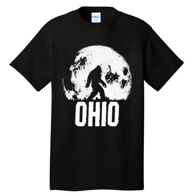 Ohio Bigfoot Vintage Full Moon Retro Squatch State Pride Tall T-Shirt