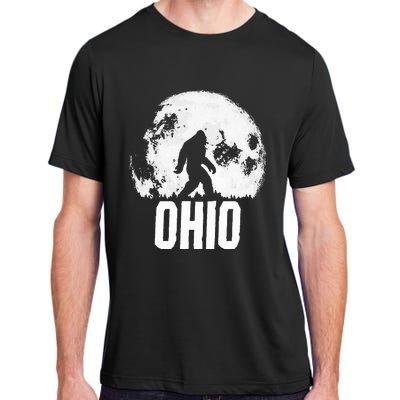 Ohio Bigfoot Vintage Full Moon Retro Squatch State Pride Adult ChromaSoft Performance T-Shirt