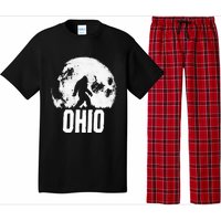 Ohio Bigfoot Vintage Full Moon Retro Squatch State Pride Pajama Set