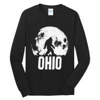 Ohio Bigfoot Vintage Full Moon Retro Squatch State Pride Tall Long Sleeve T-Shirt