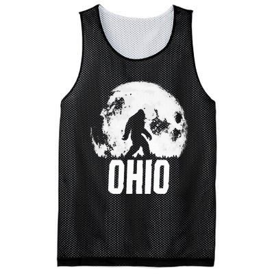 Ohio Bigfoot Vintage Full Moon Retro Squatch State Pride Mesh Reversible Basketball Jersey Tank