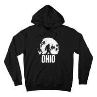 Ohio Bigfoot Vintage Full Moon Retro Squatch State Pride Tall Hoodie