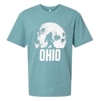 Ohio Bigfoot Vintage Full Moon Retro Squatch State Pride Sueded Cloud Jersey T-Shirt