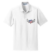 On Back Vintage Freedom Us Flag Eagle Patriotic 4th Of July Dry Zone Grid Polo