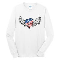 On Back Vintage Freedom Us Flag Eagle Patriotic 4th Of July Tall Long Sleeve T-Shirt