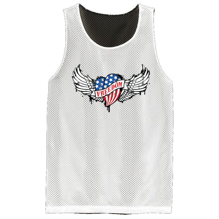 On Back Vintage Freedom Us Flag Eagle Patriotic 4th Of July Mesh Reversible Basketball Jersey Tank