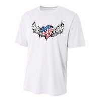 On Back Vintage Freedom Us Flag Eagle Patriotic 4th Of July Performance Sprint T-Shirt