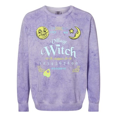 Ouija Board Village Witch Pagan Wiccan Design Cool Gift Colorblast Crewneck Sweatshirt